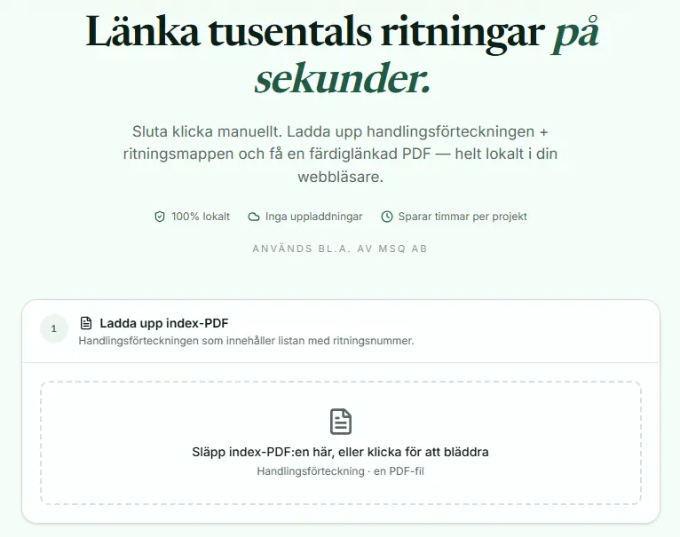 Skärmbild av verktyget för ritningsnavigering